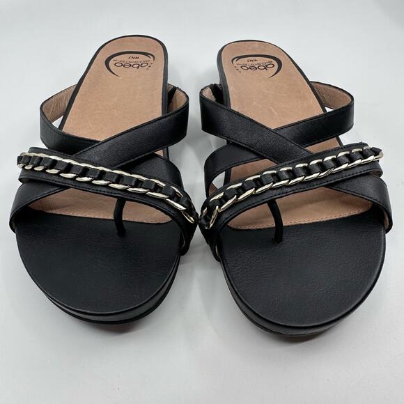 Abeo Shauna Bio System Bea-Braid Dress Sandals WMN Black US 7N Strappy Slingback - Picture 6 of 8